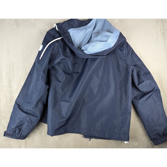 MICHAEL KORS MIDNIGHT BLUE S LOGO TAPE HOODED WOVEN WINDBREAKER JACKET MENS - Picture 6 of 14